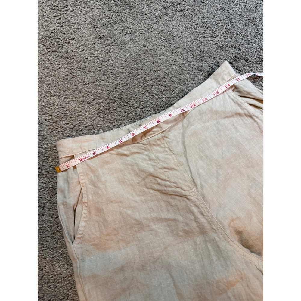 Fresh Laundry Women's Beige Linen Blend Wide Leg Cropped Pants Size Medium - Picture 7 of 9